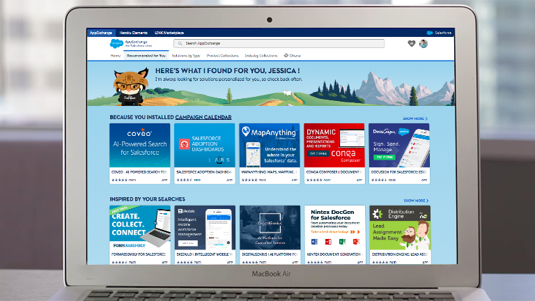 Interface of Salesforce AppExchange 