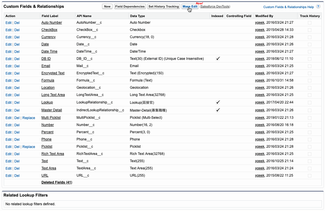 Salesforce DevTools Clone Fields