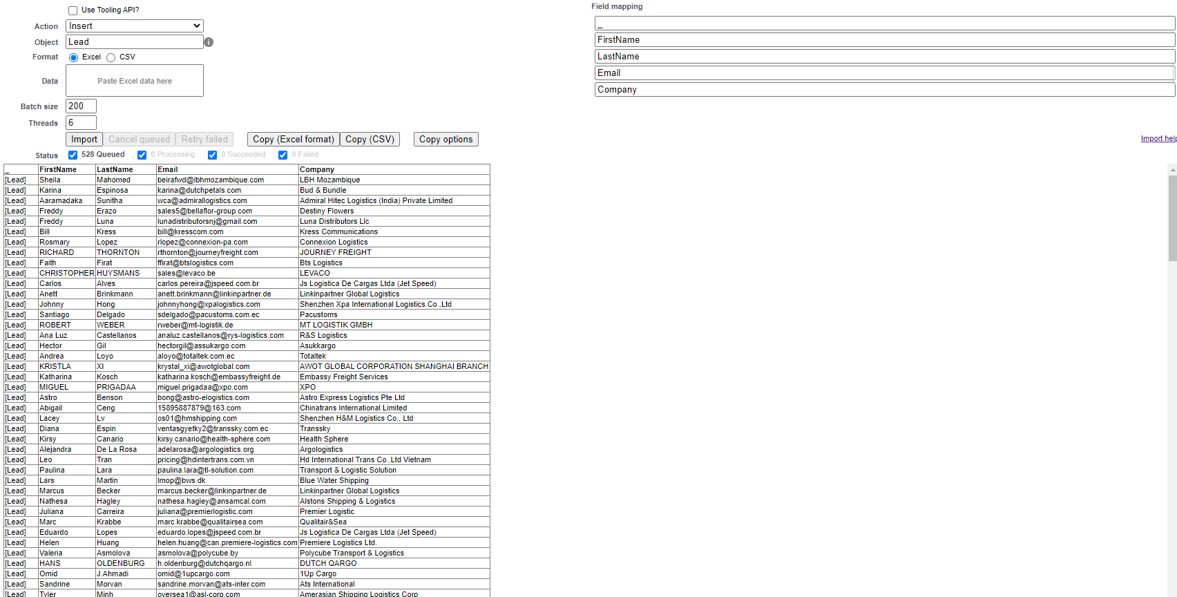 Salesforce Inspector Data Import