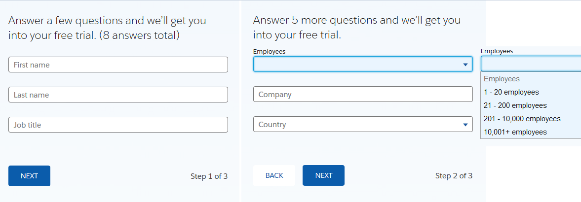 Salesforce - Free Trial Questions
