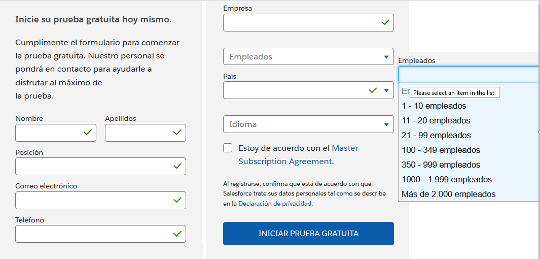 Formulario para su prueba gratuita