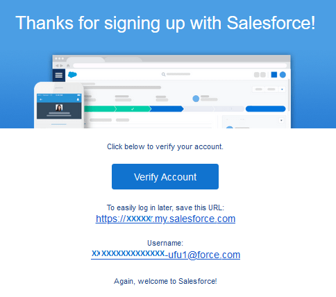 Thanks for signing up with Salesforce