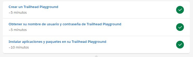 Interfaz de Trailhead