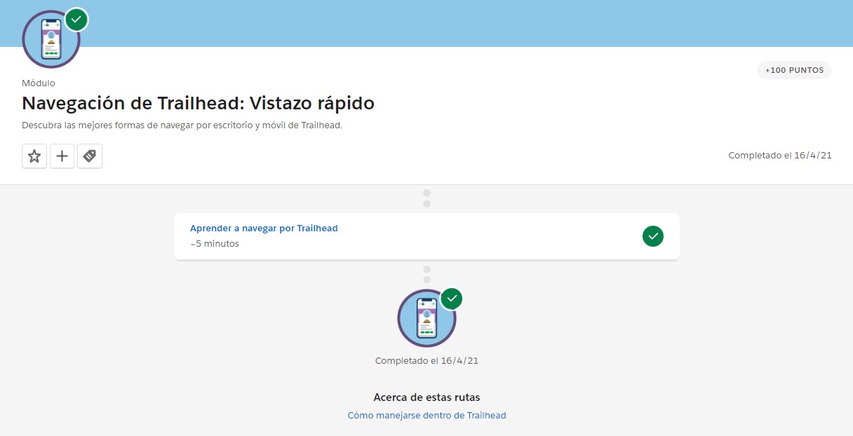 Interfaz de Trailhead