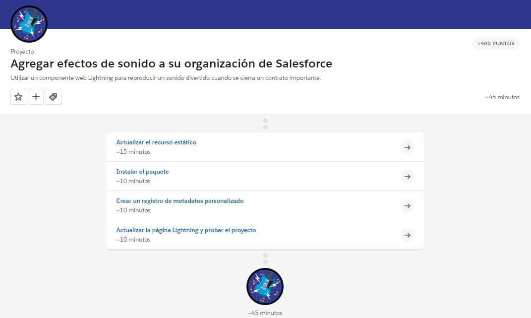 Interfaz de Trailhead