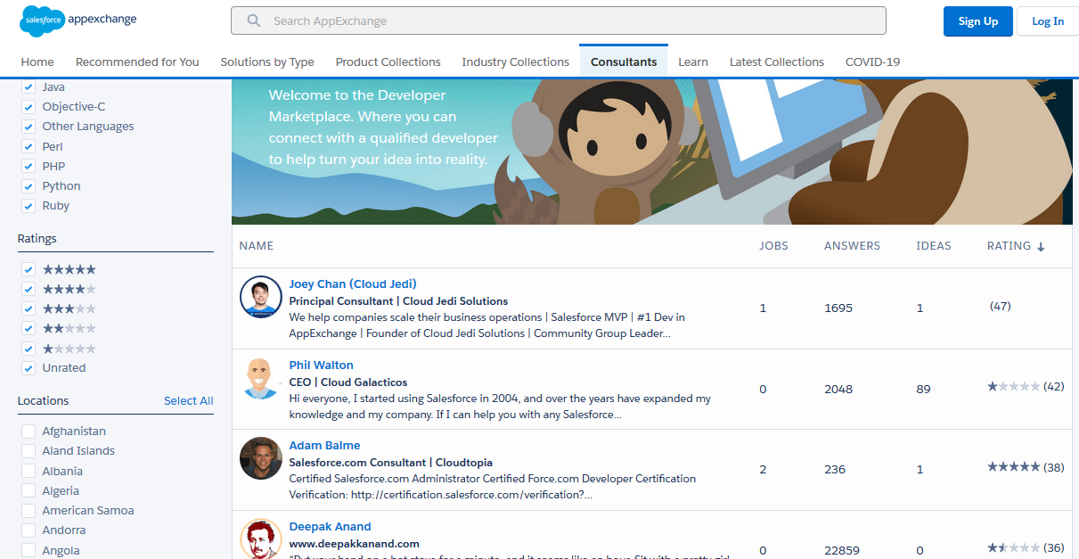 AppExchange Developers Rating AppExchange Developers Rating