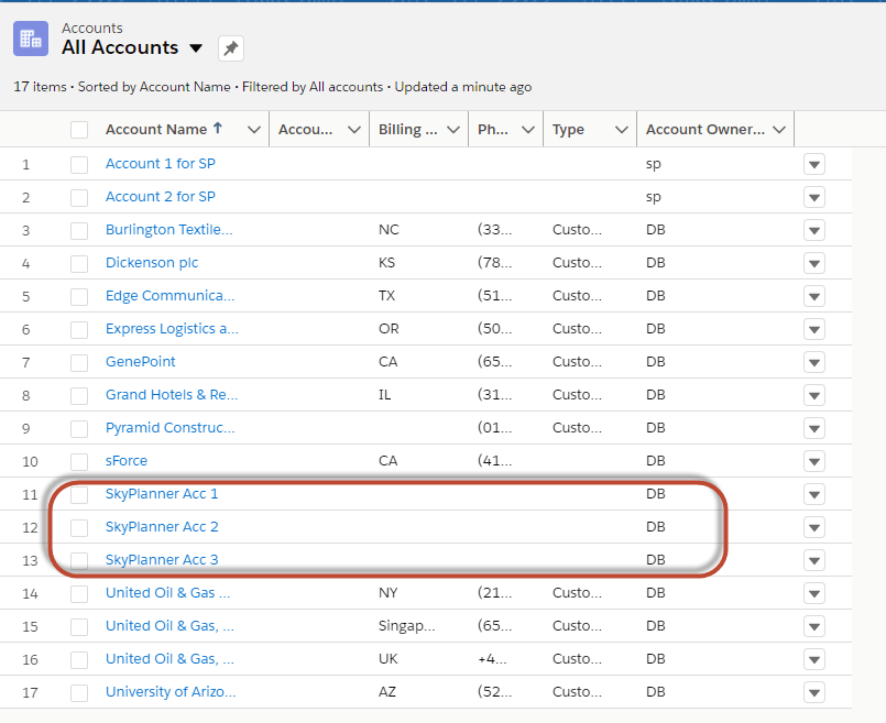 Salesforce Troubleshooting - Accounts from the same user