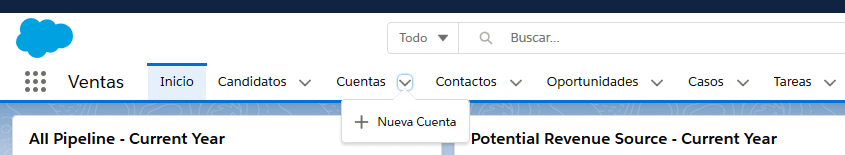 Crear nueva cuenta en Salesforce