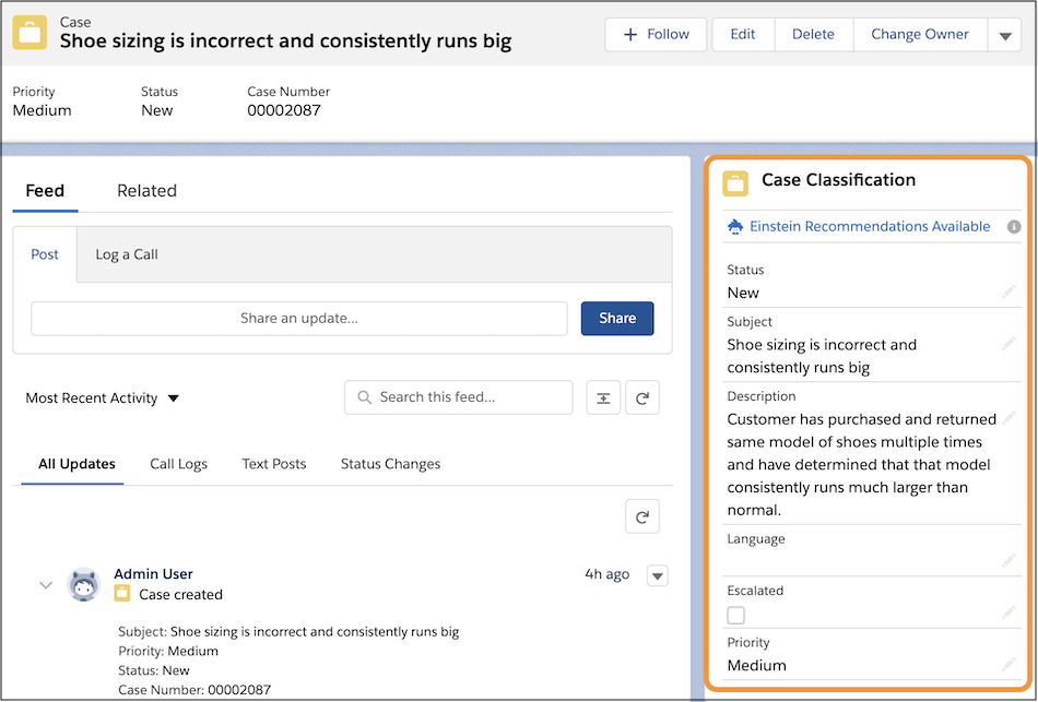 Service Cloud Einstein - Case Classification