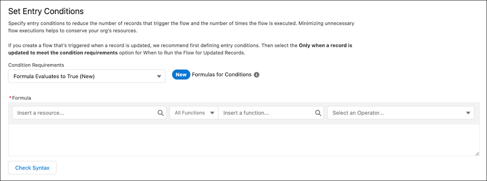 Use Formulas as Flow Entry Conditions