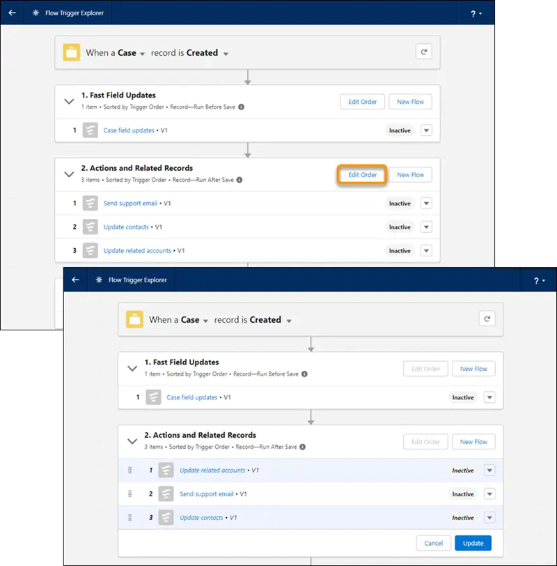 Access Flow Trigger Explorer from Object Manager