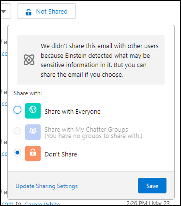 See More Info When Sensitive or Automated Emails Aren’t Shared Automatically
