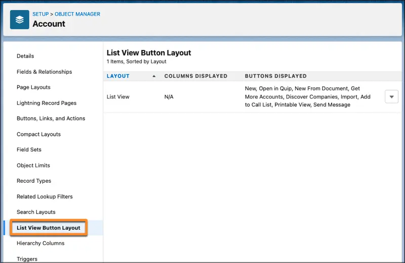 List View Layout