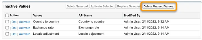 Clean Up Inactive Picklist Values