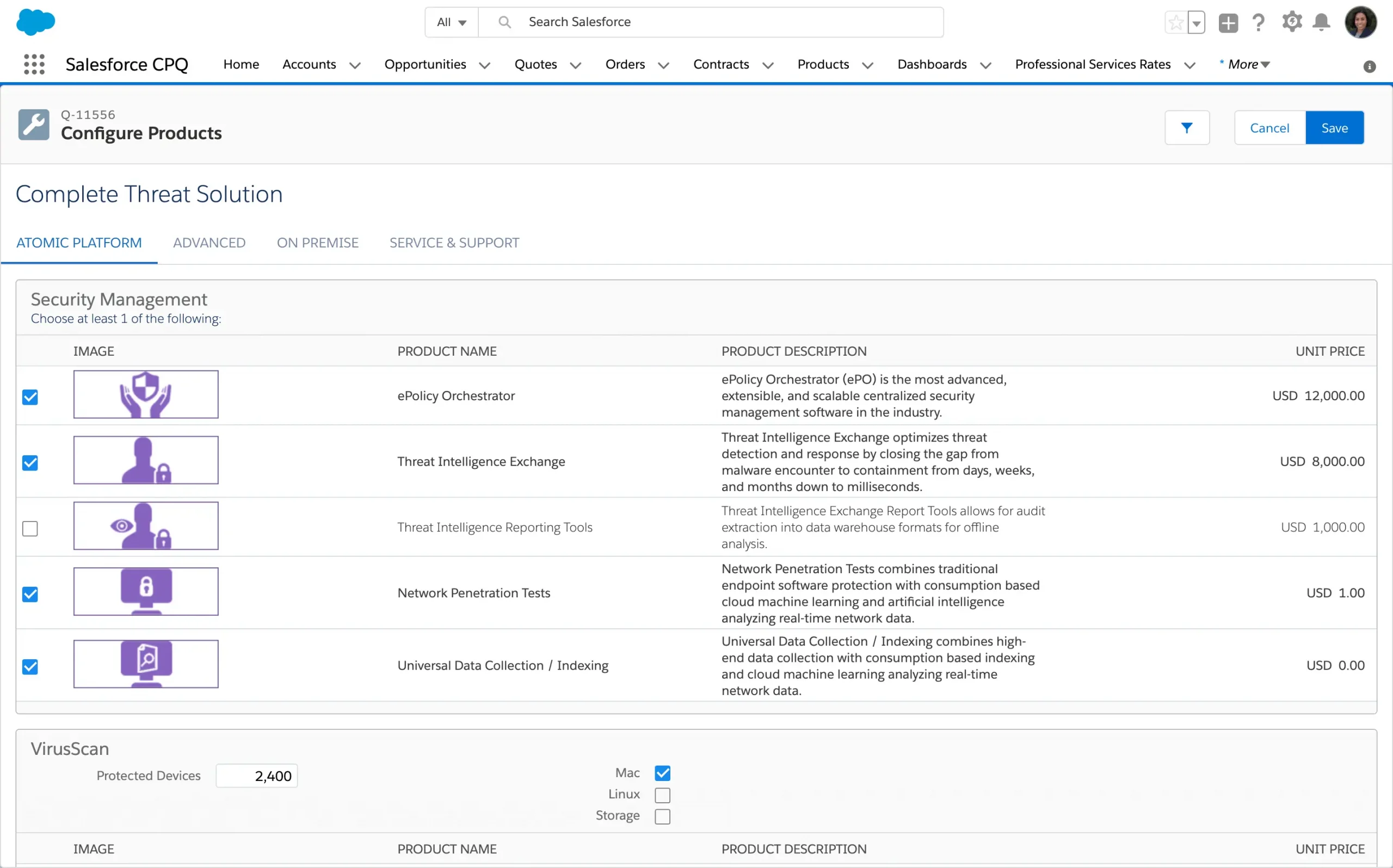 Configuración de productos en Salesforce CPQ