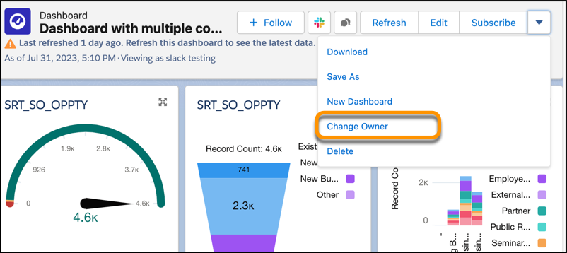 Transfer Ownership of Lightning Dashboards 